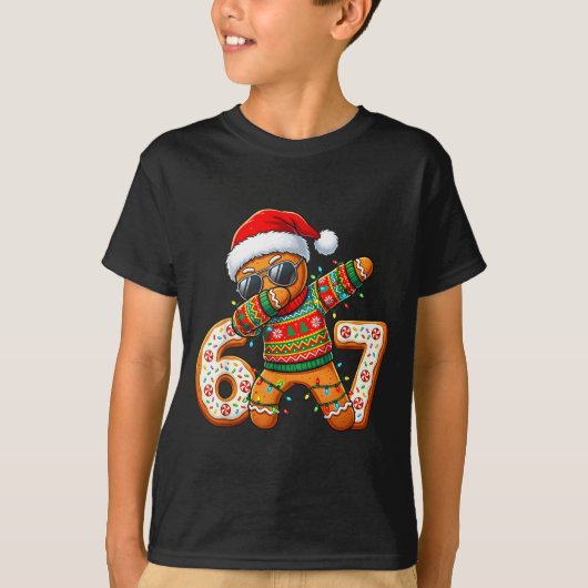 Funny Gingerbread Six Seven 67 Ice Cream Drip Chri T-shirt (Voorkant)
