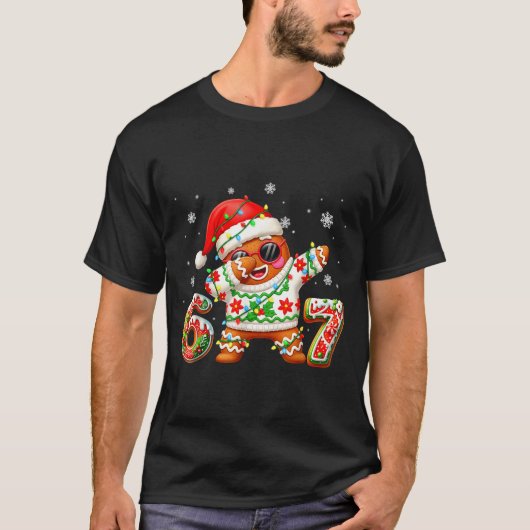 Funny Gingerbread Six Seven 67 Ice Cream Drip Chri T-shirt (Voorkant)