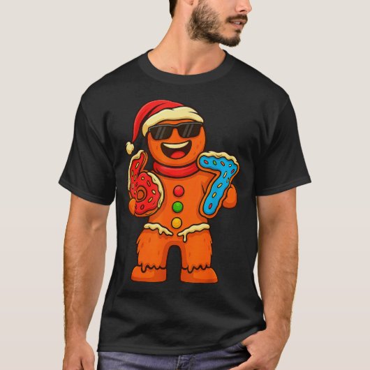 Funny Gingerbread Six Seven 67 Ice Cream Drip Chri T-shirt (Voorkant)