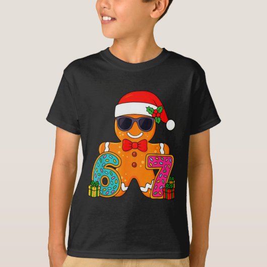 Funny Gingerbread Six Seven 67 Ice Cream Drip Chri T-shirt (Voorkant)