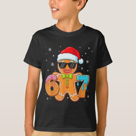 Funny Gingerbread Six Seven 67 Ice Cream Drip Chri T-shirt (Voorkant)