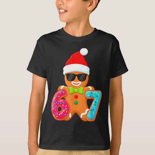 Funny Gingerbread Six Seven 67 Ice Cream Drip Chri T-shirt (Voorkant)