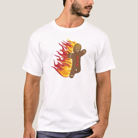 Funny Gingerbreadman in brand T-shirt (Voorkant)