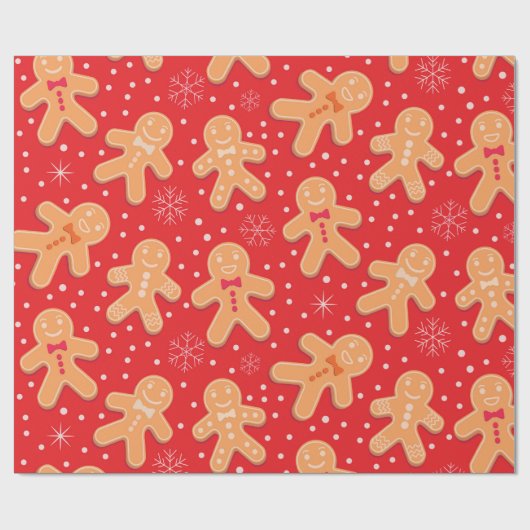 Funny Gingerbrood-koekjespatroon Cadeaupapier (Vlak)