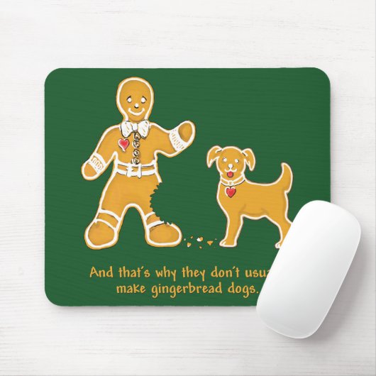 Funny Gingerbrood Man en Dog voor Kerstmis Muismat (Met muis)