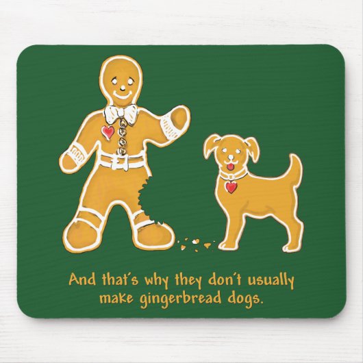 Funny Gingerbrood Man en Dog voor Kerstmis Muismat (Voorkant)