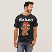 Funny Gingerbrood Man met koekje die Adult ChH bak T-shirt (Voorkant volledig)