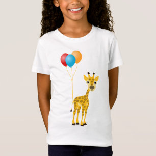 Funny giraf met kleurrijke ballonnen t-shirt