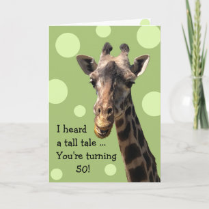 Funny Giraffe 50th Birthday Card  Kaart