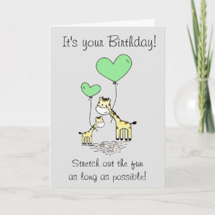 Funny Giraffe Animal Birthday Kaart