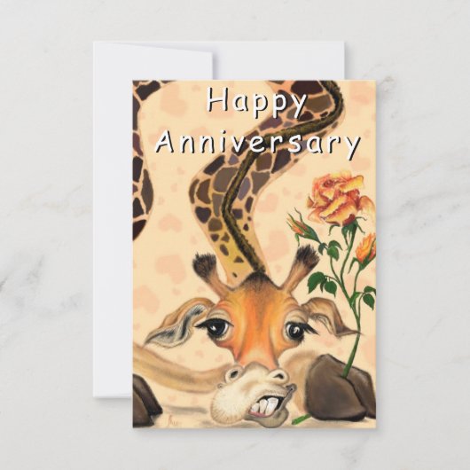 Funny Giraffe Anniversaire Carte (Devant)