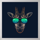 Funny Giraffe | Avec Impression murale de lunettes (Devant)