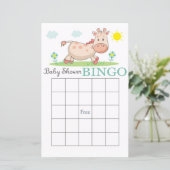 Funny Giraffe baby shower carte de bingo (Debout devant)