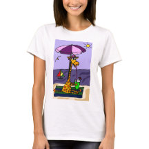 Funny Giraffe bij het strand