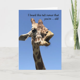 Funny Giraffe Birthday Card Kaart