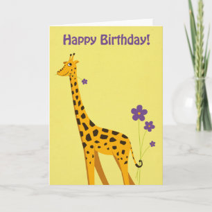 Funny Giraffe Birthday Kaart