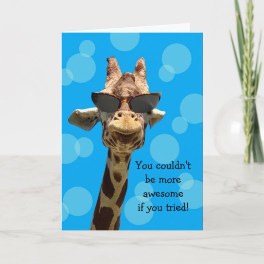 Funny Giraffe Birthday Kaart (Voorkant)
