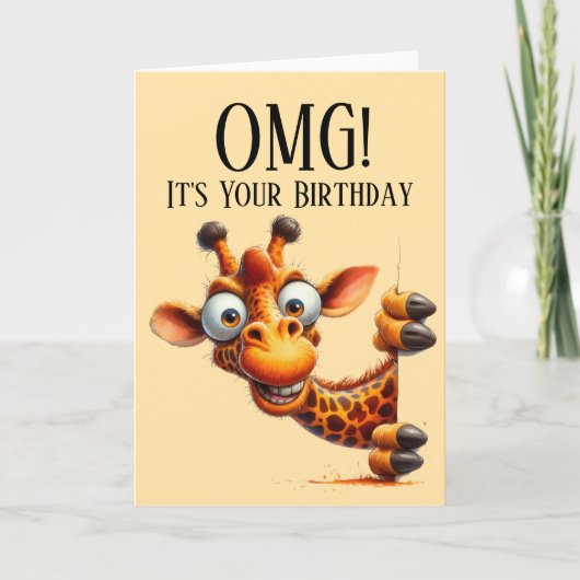 Funny Giraffe Birthday Kaart (Voorkant)