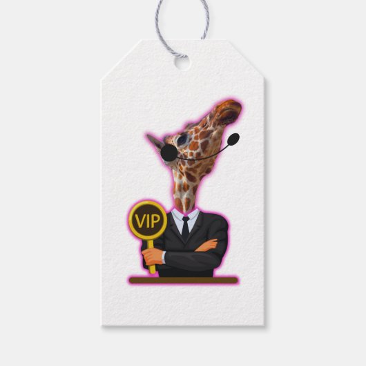 Funny Giraffe Cadeaulabel (Voorkant)