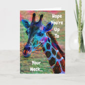 Funny Giraffe Carte d'anniversaire (Devant)