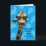 Funny Giraffe Carte d'anniversaire<br><div class="desc">Carte d'anniversaire de girafe drôle qui est personnalisable avec votre message personnalisé.</div>