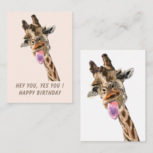 Funny Giraffe Carte d'anniversaire (Devant / Derrière)