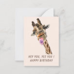 Funny Giraffe Carte d'anniversaire<br><div class="desc">Cartes d'anniversaire amusantes avec la langue de Giraffe sortie et le dessin de Wink en jouant Giraffes Smile Text - Personnalisable - ou Choisissez / Ajoutez votre texte unique / Police / Couleur - Faites votre carte spéciale - Redimensionnez et déplacez ou supprimez et ajoutez des éléments / image avec...</div>