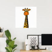 Funny Giraffe Cartoon Poster (Thuiskantoor)