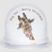 Funny Giraffe Christmas Sneeuwbol (Voorkant)