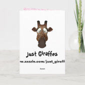 Funny Giraffe & Cupcake rose Carte de Noël (Dos)