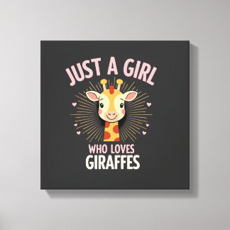 Funny Giraffe Design For Women Girls Safari Giraff Canvas Afdruk