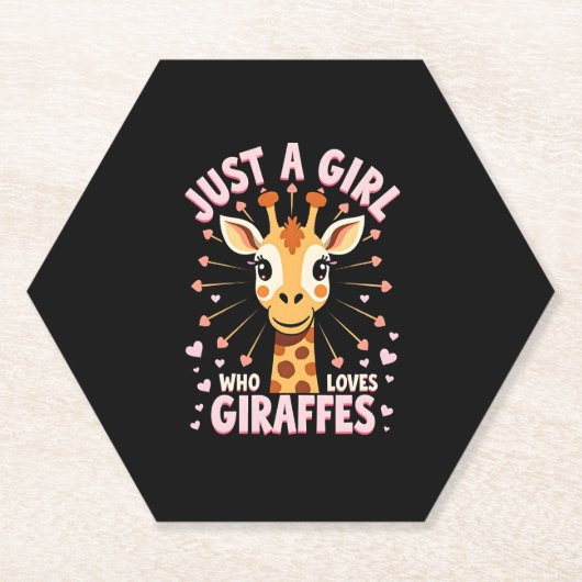 Funny Giraffe Design For Women Girls Safari Giraff Kartonnen Onderzetters (Voorkant)