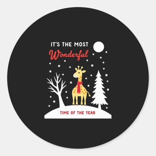 Funny Giraffe Design For Women Girls Safari Giraff Ronde Sticker (Voorkant)