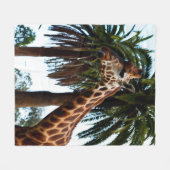 Funny Giraffe die een frambose blaast, middelmatig Fleece Deken (Voorkant (Horizontaal))