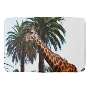 Funny Giraffe die een frambozen geeft, Badmat