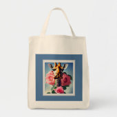 Funny Giraffe en Rozen Surreal Shopping Tas (Voorkant)