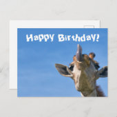 Funny Giraffe Happy Birthday Briefkaart (Voorkant / Achterkant)