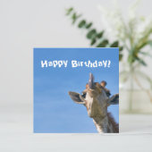 Funny Giraffe Happy Birthday Kaart (Staand voorkant)