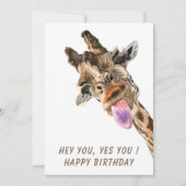 Funny Giraffe Happy Birthday Kaart - Smile (Voorkant)