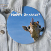 Funny Giraffe Happy Birthday Ronde Button 6,0 Cm (In situ)