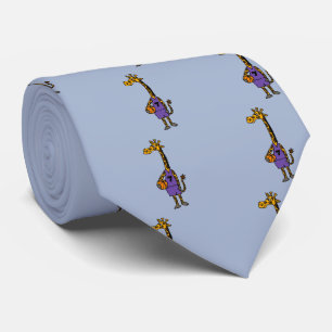 Funny Giraffe Holding Basketball Stropdas