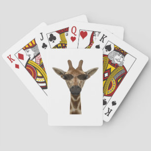 Funny Giraffe Incognito met rendabele zonnebrillen Pokerkaarten