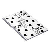 Funny Giraffe Line Drawing and Stippen Personalize Notitieboek (Rechterzijde)