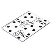 Funny Giraffe Line Drawing and Stippen Personalize Notitieboek (Linkerzijde)