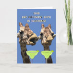 Funny Giraffe Margarita Carte d'anniversaire<br><div class="desc">Carte d'anniversaire de girafe drôle qui est personnalisable avec votre message personnalisé.</div>