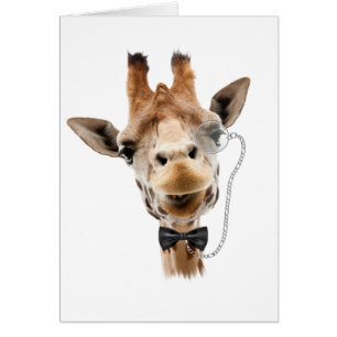 Funny Giraffe met Bowtie en Monocle