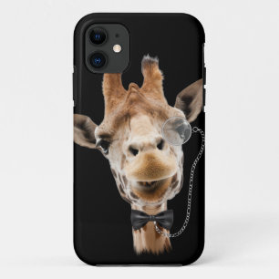Funny Giraffe met Bowtie en Monocle iPhone 11 Hoesje