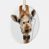 Funny Giraffe met Bowtie en Monocle Keramisch Ornament (Rechts)