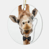 Funny Giraffe met Bowtie en Monocle Keramisch Ornament (Links)