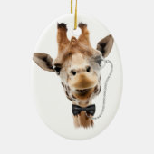 Funny Giraffe met Bowtie en Monocle Keramisch Ornament (Achterkant)